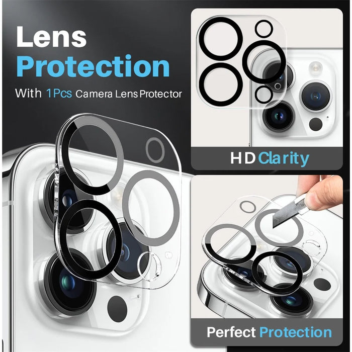 NORTHJO For iPhone 13 Pro Max Anti-Drop Phone Case with Tempered Glass Film + Lens Protector, Compatible with MagSafe - 6