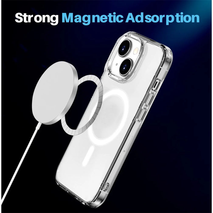 NORTHJO For iPhone 15 Plus Anti-Scratch Clear Phone Case + Tempered Glass Film + Lens Protector, Compatible with MagSafe - 4