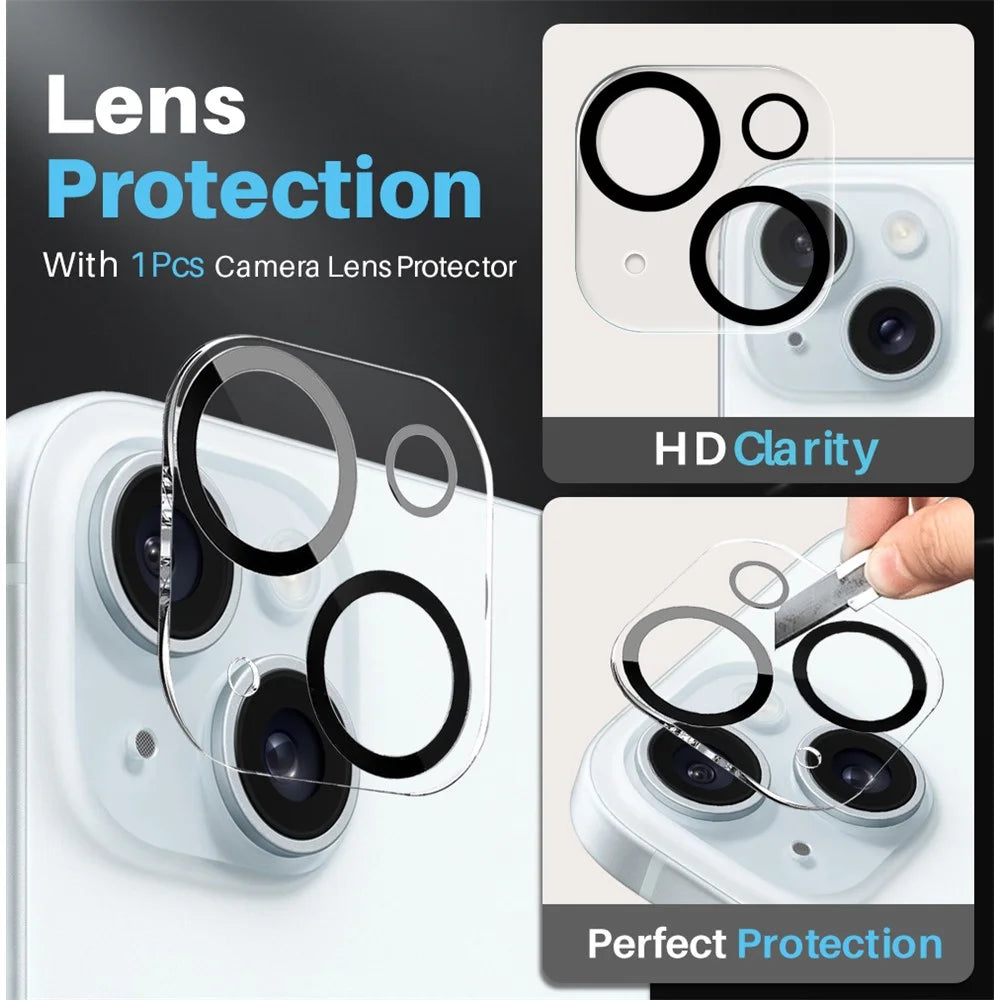 NORTHJO For iPhone 15 Back Cover Compatible with MagSafe Clear Phone Case with Tempered Glass Film + Lens Protector - 6