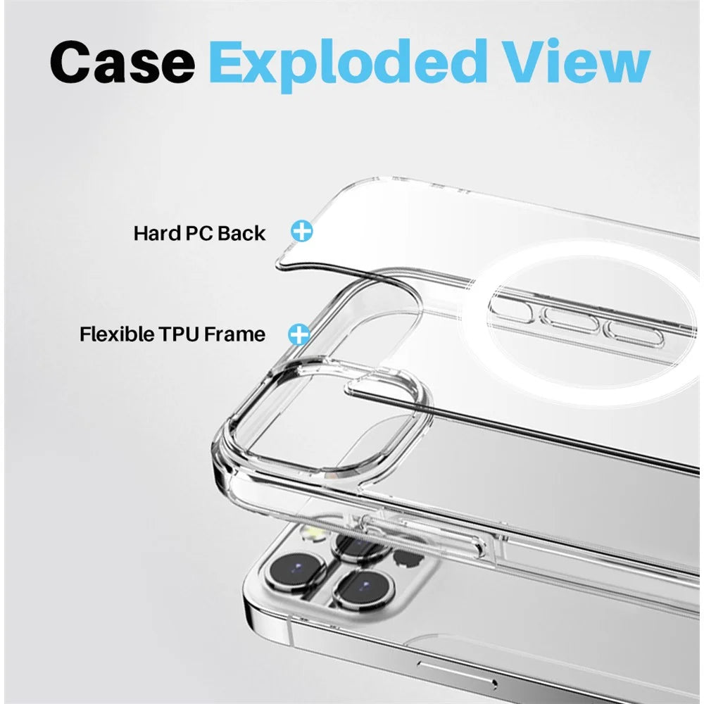 NORTHJO For iPhone 14 Pro Cell Phone Case Compatible with MagSafe PC+TPU Cover with Tempered Glass Film+Lens Protector - 3