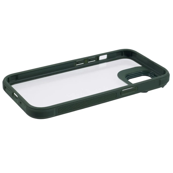 For iPhone 13 Case Lens Frame Kickstand PC + TPU Non-Slip Edge  Phone Cover - Green - 5