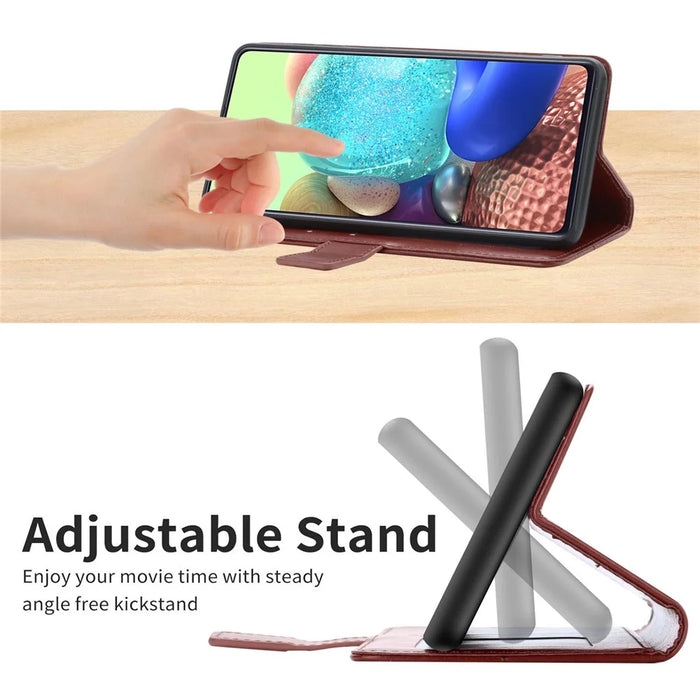 For iPhone 16 Pro Max Case with Wrist Strap Y Shaped Lines Imprint Leather Phone Cover - Brown - 7