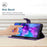HT06 For iPhone 16 Pro Max Case Litchi Texture Leather Wallet Rhombus Phone Cover - Dark Purple - 3