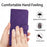HT06 For iPhone 16 Pro Max Case Litchi Texture Leather Wallet Rhombus Phone Cover - Dark Purple - 4