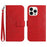 HT04 For iPhone 16 Pro Max Case Sunflower Leather Handbag Flip Phone Cover - Red - 1