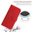 HT04 For iPhone 16 Pro Max Case Sunflower Leather Handbag Flip Phone Cover - Red - 5