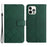 HT06 For iPhone 16 Pro Case Litchi Texture Leather Wallet Rhombus Phone Cover - Green - 1