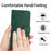 HT06 For iPhone 16 Pro Case Litchi Texture Leather Wallet Rhombus Phone Cover - Green - 4