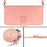 HT04 For iPhone 16 Pro Case Sunflower Imprint Leather Phone Cover with Shoulder Strap - Pink - 5