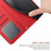 HT03 For iPhone 16 Pro Case Butterfly Flower Imprinted PU Leather Phone Cover - Red - 4