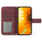 HT04 For iPhone 16 Plus Wallet Case Sunflower Leather Flip Phone Cover with Hand Strap - Wine Red - 2