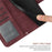 HT04 For iPhone 16 Plus Wallet Case Sunflower Leather Flip Phone Cover with Hand Strap - Wine Red - 7