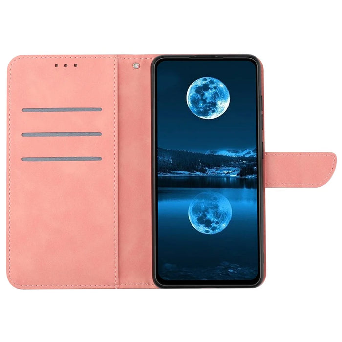 HT05 For iPhone 16 Case Flip Folio Leather Phone Cover with Credit Card Holder - Pink - 2