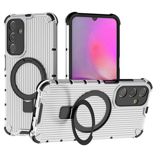 For Samsung Galaxy A25 5G (Global) (161mm) Case Kickstand PC+TPU Phone Cover Magnetic Case - Transparent - 1