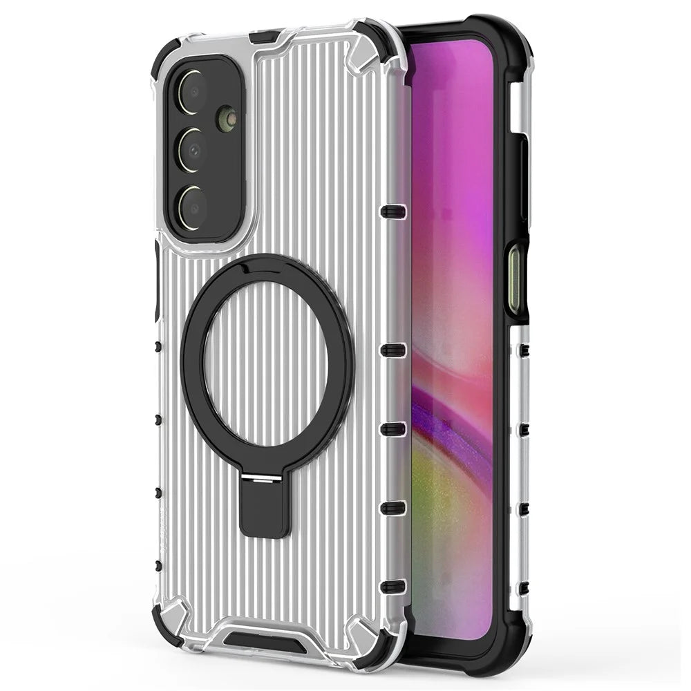 For Samsung Galaxy A25 5G (Global) (161mm) Case Kickstand PC+TPU Phone Cover Magnetic Case - Transparent - 2