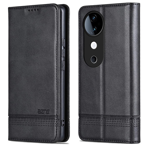 AZNS For vivo S19 5G / S19 Pro 5G Case Wallet Leather Phone Cover Mobile Accessories   - Black - 1