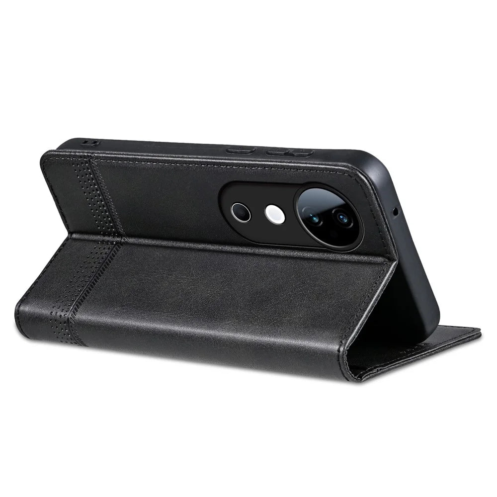 AZNS For vivo S19 5G / S19 Pro 5G Case Wallet Leather Phone Cover Mobile Accessories   - Black - 4