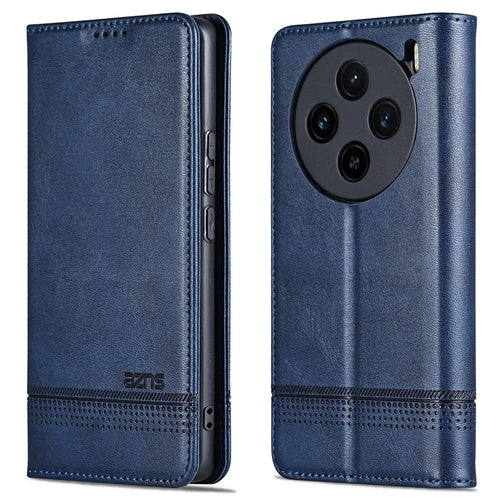 AZNS For vivo X100s 5G Case Magnetic Auto Closing PU Leather Phone Wallet Cover - Blue - 1
