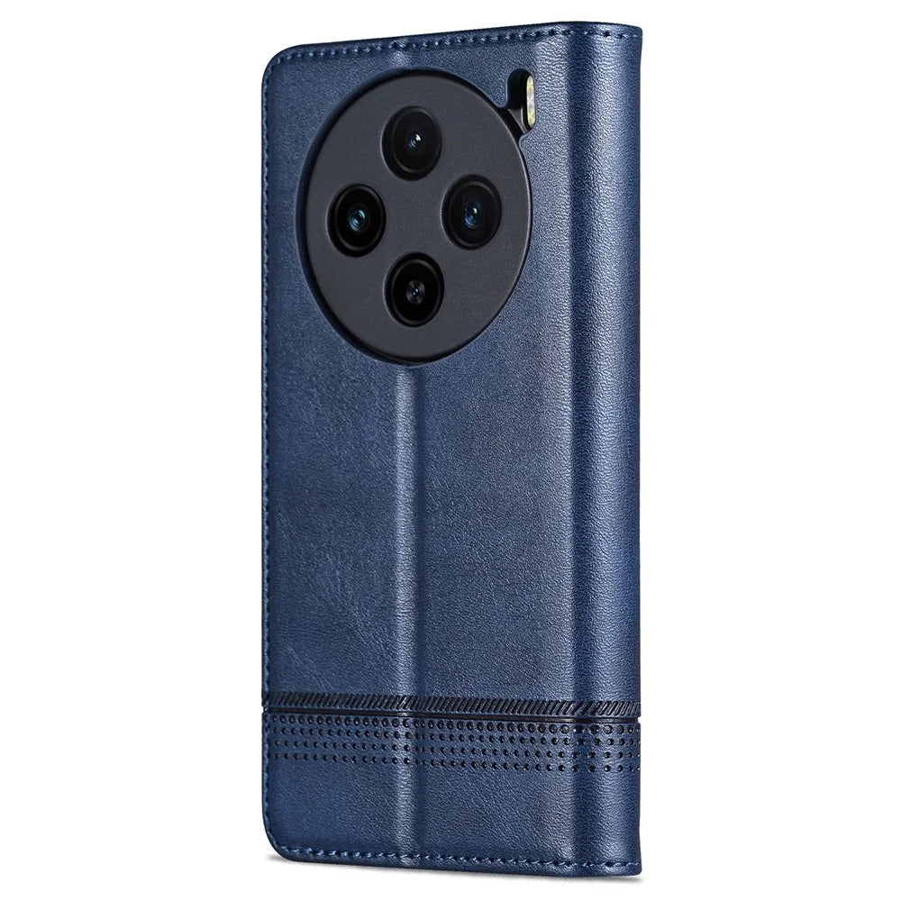 AZNS For vivo X100s 5G Case Magnetic Auto Closing PU Leather Phone Wallet Cover - Blue - 7