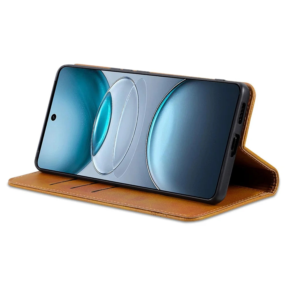 AZNS For vivo X100 Ultra 5G Case Magnetic Adsorption Leather Phone Cover Flip Wallet - Brown - 3