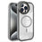 For iPhone 15 Pro Case Compatible with MagSafe Anti-Drop Cell Phone Cover with Lens Cover Kickstand - Grey - 1