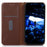 KHAZNEH For iPhone 16 Case RFID Blocking Genuine Cow Leather Wallet Flip Folio Phone Cover - Brown - 2