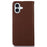 KHAZNEH For iPhone 16 Case RFID Blocking Genuine Cow Leather Wallet Flip Folio Phone Cover - Brown - 7