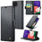 CASEME 023 Series For Samsung Galaxy A22 5G (EU Version) / F42 5G Wallet Case RFID Blocking Phone Cover - Black - 1