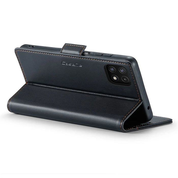 CASEME 023 Series For Samsung Galaxy A22 5G (EU Version) / F42 5G Wallet Case RFID Blocking Phone Cover - Black - 4