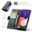 CASEME 023 Series For Samsung Galaxy A22 5G (EU Version) / F42 5G Wallet Case RFID Blocking Phone Cover - Black - 5