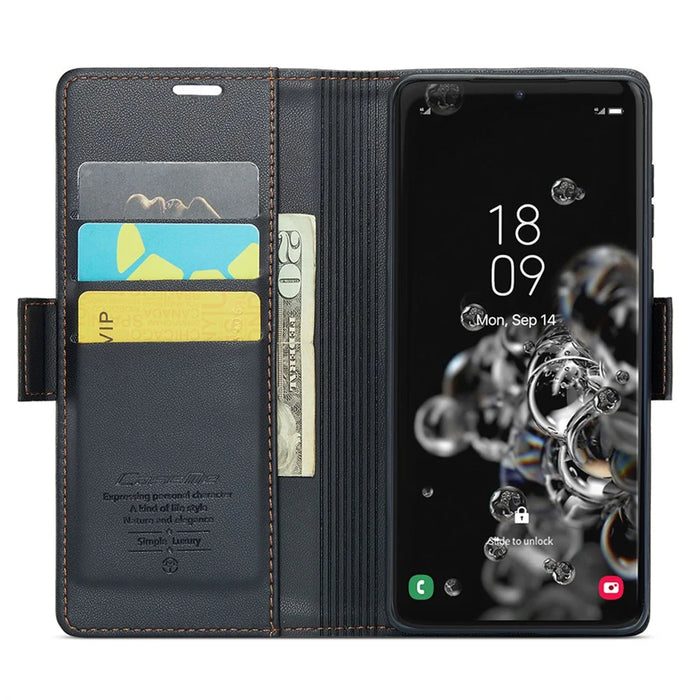 CASEME 023 Series For Samsung Galaxy S20 Ultra Case Wallet RFID Blocking Leather Phone Cover - Black - 2