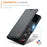 CASEME 023 Series For Samsung Galaxy S20 Ultra Case Wallet RFID Blocking Leather Phone Cover - Black - 6