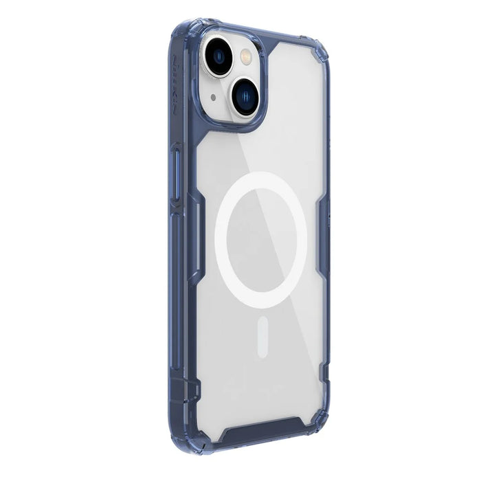 NILLKIN Nature Pro Series for iPhone 14 Plus Anti-drop Phone Case Mobile Phone Protective Back Cover Support Magnetic Wireless Charging - Blue - 3