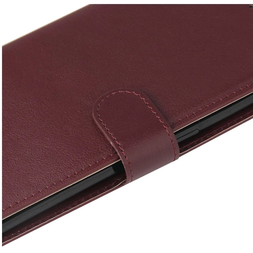 For Samsung Galaxy A23 4G / A23 5G (Global Version) / F23 5G / M23 5G / M13 4G Phone Case PU Leather Cover - Wine Red - 5