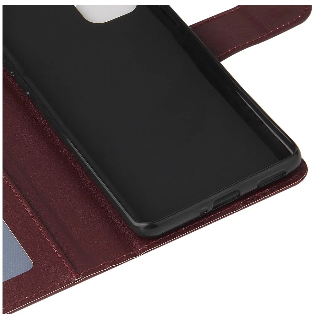 For Samsung Galaxy A23 4G / A23 5G (Global Version) / F23 5G / M23 5G / M13 4G Phone Case PU Leather Cover - Wine Red - 7