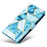 For iPhone 16 Pro Max Case Lacquered Marble Pattern Card Slots Wallet Leather Phone Cover - Blue - 5