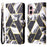 For iPhone 16 Case Marble Pattern Print Leather Wallet Phone Cover - Black - 1