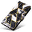 For iPhone 16 Case Marble Pattern Print Leather Wallet Phone Cover - Black - 5