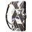 For iPhone 16 Case Marble Pattern Print Leather Wallet Phone Cover - Black - 7