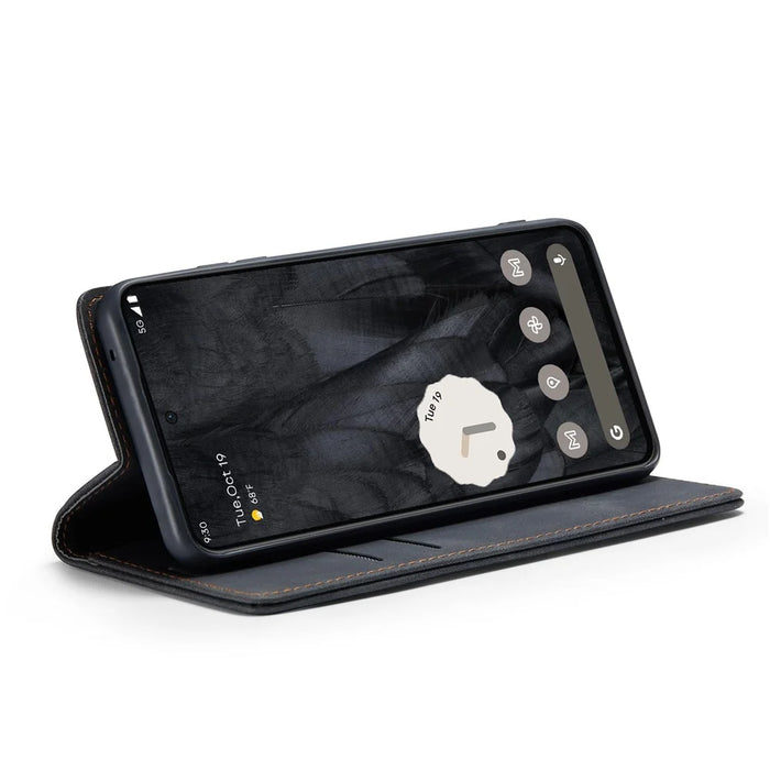 CASEME 013 Series For Google Pixel 8 Pro Case PU Leather Wallet Folio Flip Phone Cover - Black - 3
