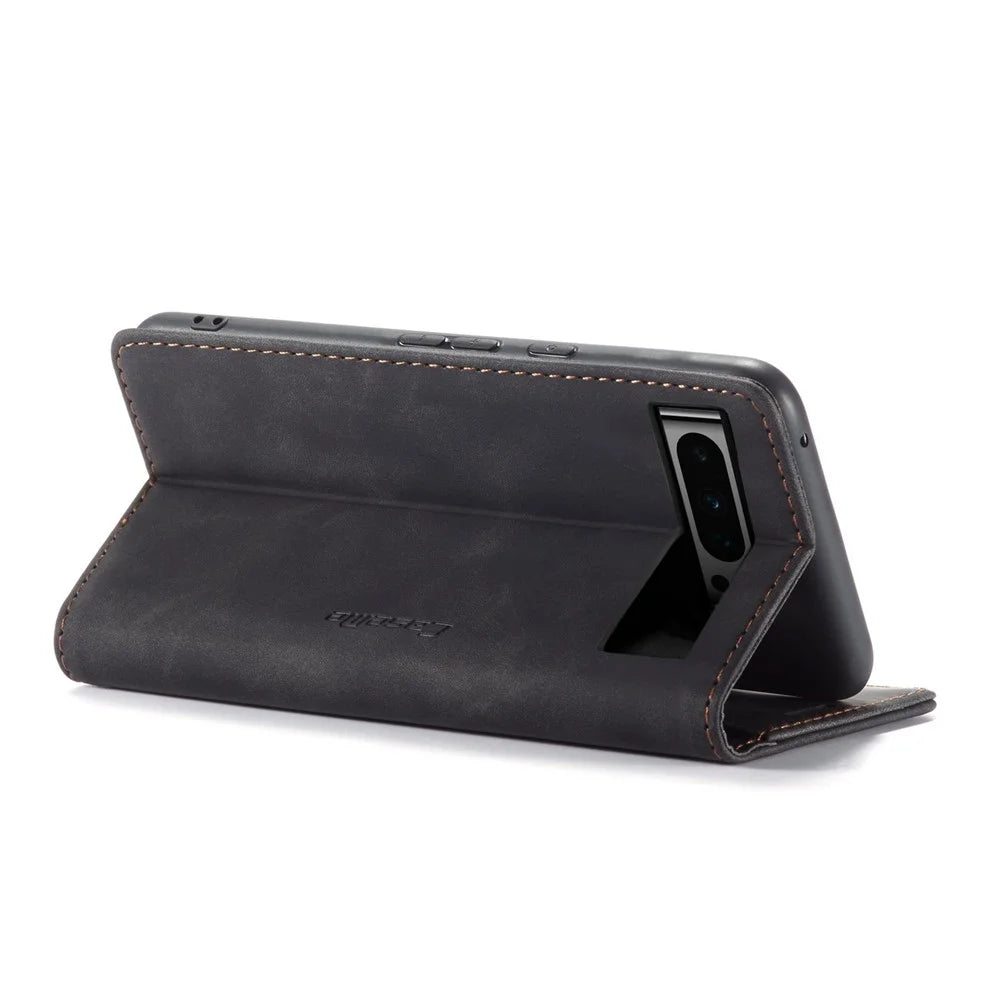 CASEME 013 Series For Google Pixel 8 Pro Case PU Leather Wallet Folio Flip Phone Cover - Black - 4