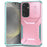 For Samsung Galaxy S25 / S24 Case Slide Lens Cover TPU+PC Phone Shell - Pink / Grey Green - 1