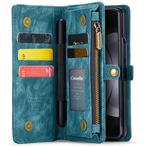 For Samsung Galaxy Z Fold5 5G Phone Cases CASEME 008 Leather Cover with Detachable Wallet and Strap - Blue - 2