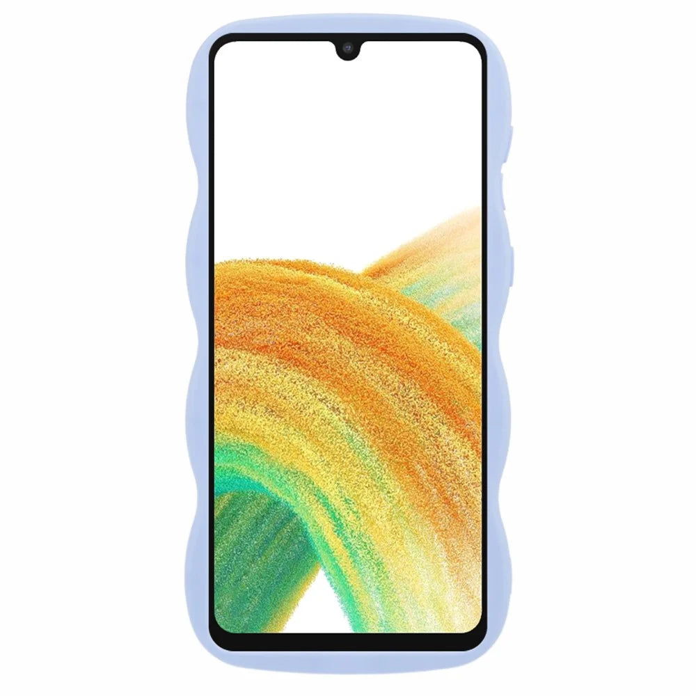 XL Series For Samsung Galaxy A32 4G (EU Version) Case Wave Frame TPU Phone Cover Solid Color - Purple - 2