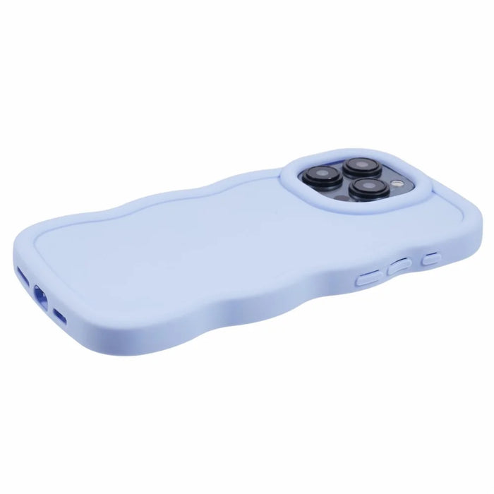 XL Series For iPhone 13 Pro Case Solid Color Wavy Edge TPU Phone Cover - Purple - 5