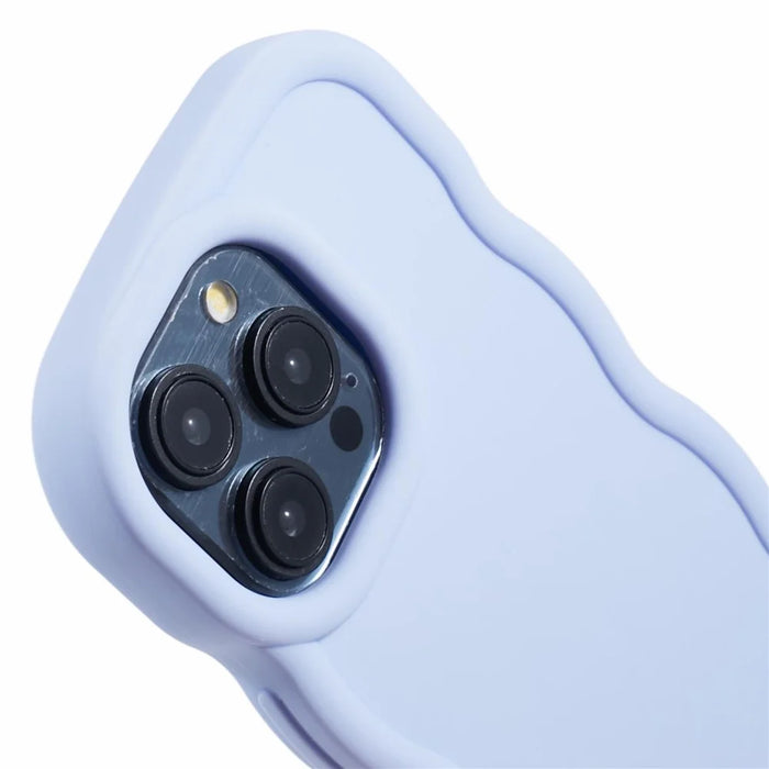 XL Series For iPhone 13 Pro Case Solid Color Wavy Edge TPU Phone Cover - Purple - 6