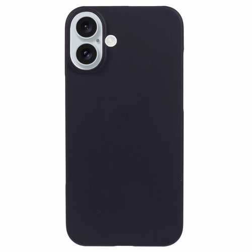 For iPhone 16 Shockproof Hard PC Phone Case Rubberized Phone Cover - Black - 1
