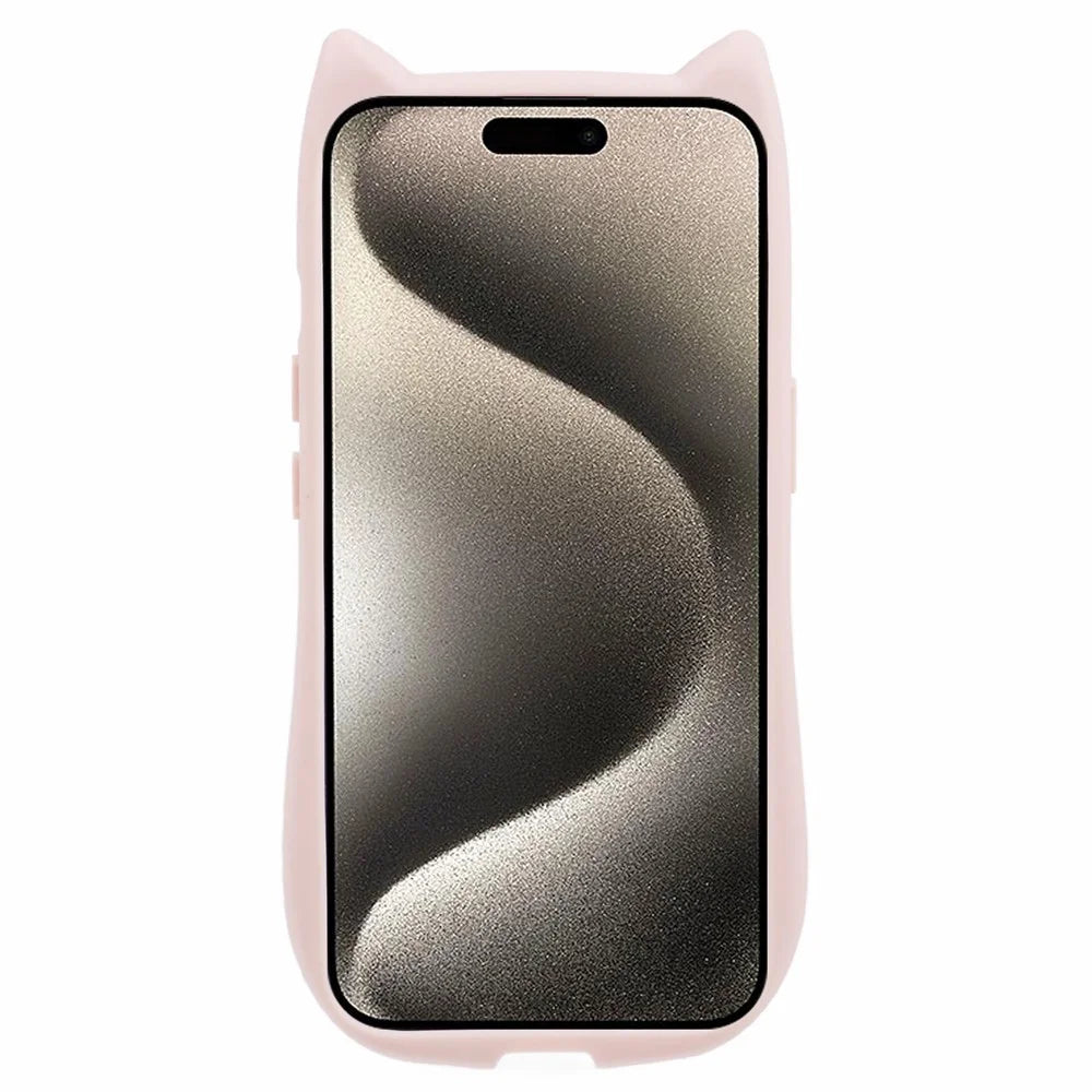 JTW Series For iPhone 15 Case Cat Ear Decor Epoxy TPU Phone Cover - Pink - 2