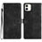 For iPhone 11 Skin-Touch Feeling PU Leather Phone Case Imprinted Pattern Wallet Phone Cover - Black - 1