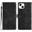 For iPhone 15 Skin-Touch Feeling PU Leather Phone Case Imprinted Pattern Wallet Phone Cover - Black - 1